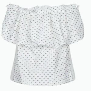 Baum und Pferdgarten white ruffled blouse white size 10